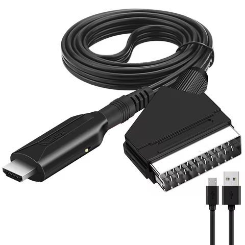 Scart To Hdmi-compatible Audio Video Converter Cable 1M Adapter Conversion Cable For HDTV DVD STB Accessories Plug and Play 8 best sales scart - №4