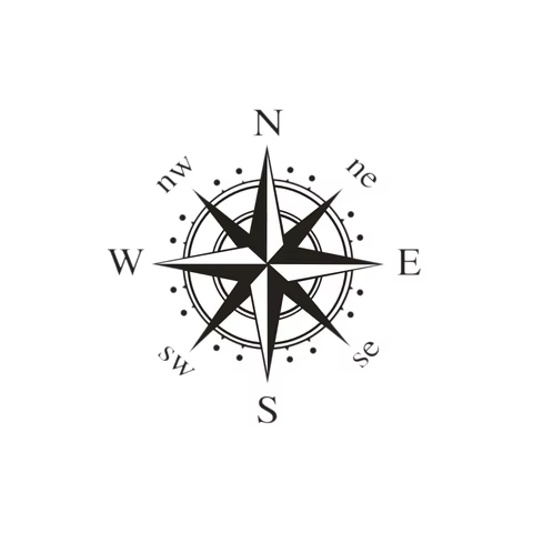 Car Sticker NSWE Compass Creative Personality Decals Art Design Auto Motorcycles Exterior Accessories For Truck Decoration RV 6 best sales dakar sticker - №1