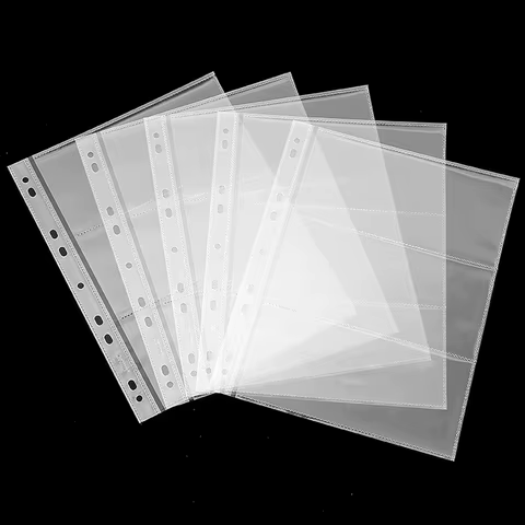 Money Banknote Paper Money Album Page Collecting Holder Sleeves 3-slot Loose Leaf Sheet Album Protection for Stamps Currency 12 best sales album for banknotes - №9