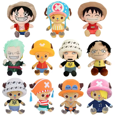 Japanese Anime 25cm One Piece Original Plush Toys CartoonFigure Luffy Chopper Ace Roronoa Zoro Cute Stuffed Doll Kids Xmas Gifts 10 best sales luffy plushie - №1