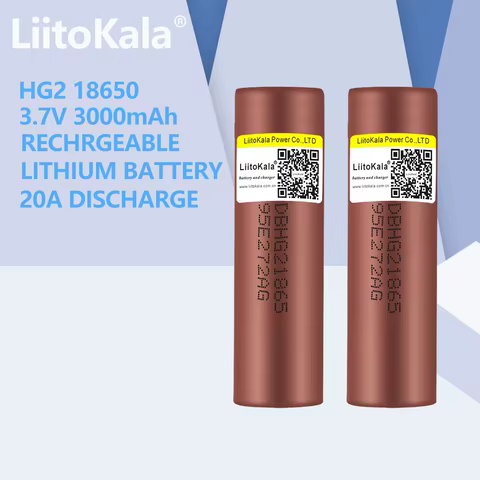 2PCS LiitoKala 18650 Battery HG2 3000mAh battery 18650 3.7V dedicated For HG2 Power Rechargeable battery for battery pack 8 best sales 18650 batterry - №5
