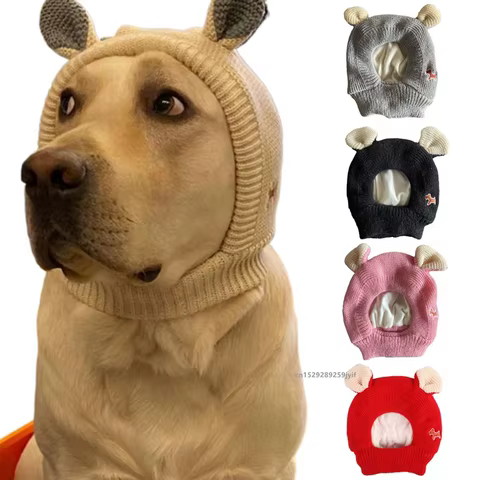 Winter Warm Dog Hat Ear Muffs Noise Protection Windproof Pet Ears Covers Knitted Earmuffs For Small Medium Puppy Accessories 8 best sales dog ear noise protection - №3