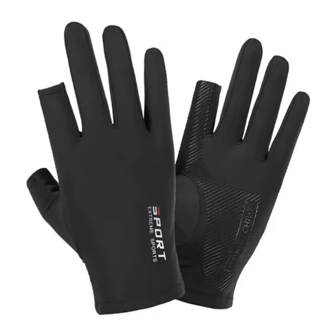 Ice Silk Halffinger Cycling Gloves for Men and Women Outdoor Sports Fitness Driving Fishing Highelastic Comfortable 10 best sales winter gloves men - №2