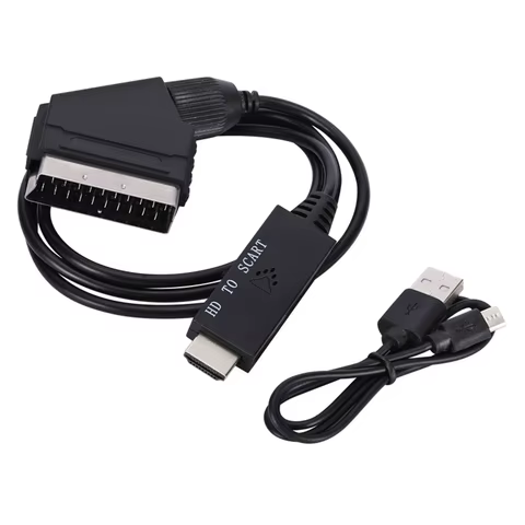 HD 1080p HDMI-Compatible to Scart Converter Scart to HDMI-Compatible Input Output Audio Video Cable Adapter for HDTV/DVD 8 best sales scart - №6