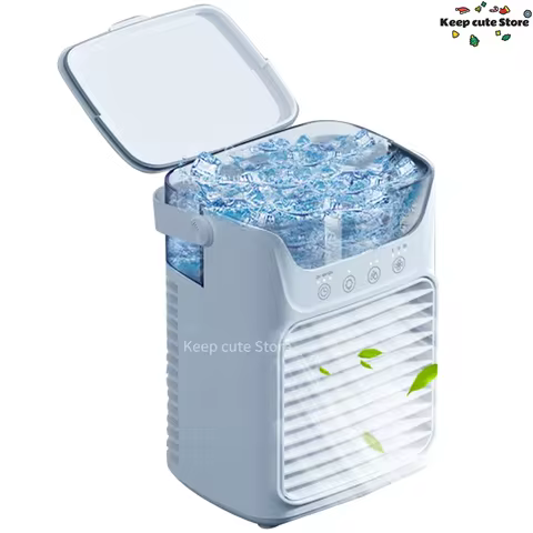 USB Portable Air Conditioner 3 Speeds Electric Spray Fan 650ml Large Water Tank Small Air Cooling Fan for Home Bedroom 10 best sales air conditioner btu - №9