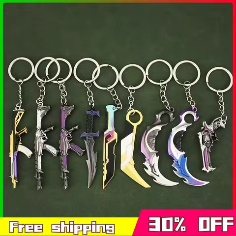 9cm Valorant Keychain Weapon Reaver VFX Vandal Karambit Knife Metal Game bright realistic stylish toys Anime Figures Ornaments 8 best sales valorant keychain - №8
