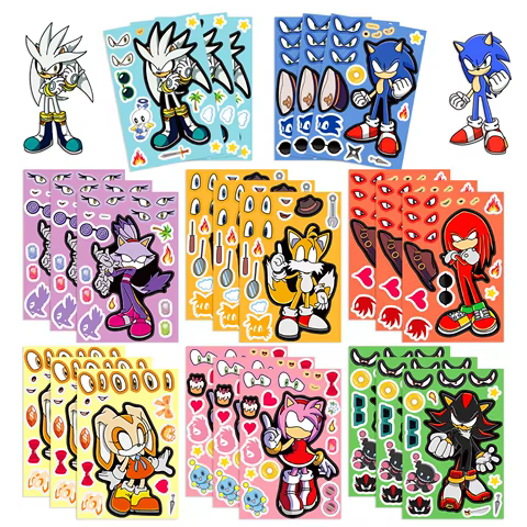 8/16/24Pcs Cartoon Sonic Stickers Game Anime Toy Cartoon Cute Graffiti Waterproof Sticker for Water Bottle Laptop Luggage Phone 12 best sales game sticker - №11