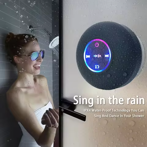 Portable Bluetooth Audio Ipx4 Waterproof Led Lights Bathroom Outdoor Large Suction Cup Can Be Adsorbed Wall Speaker 12 best sales bluth - №8