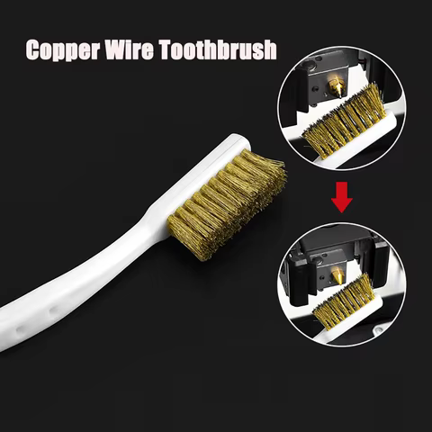 1/2/3Pcs Copper Wire Toothbrush Nozzle For 3D Printer Accessories Ender 3 CR10 MK8 E3D Extruder Cleaner Tool Copper Brush Handle 10 best sales k2s - №8
