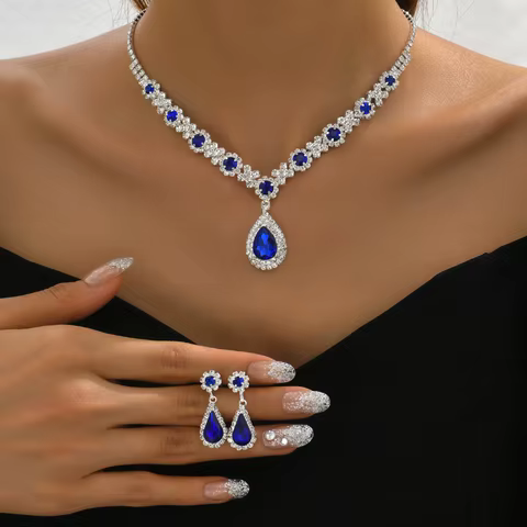 12 best sales crystal necklace set - №7