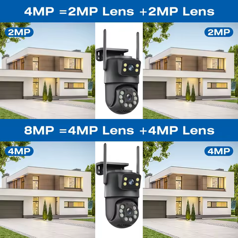 8MP WiFi Camera PTZ Dual Screens Auto Tracking Night Vision CCTV Surveillance Camera Outdoor 4MP Security IP Camera icsee 10 best sales slme - №6