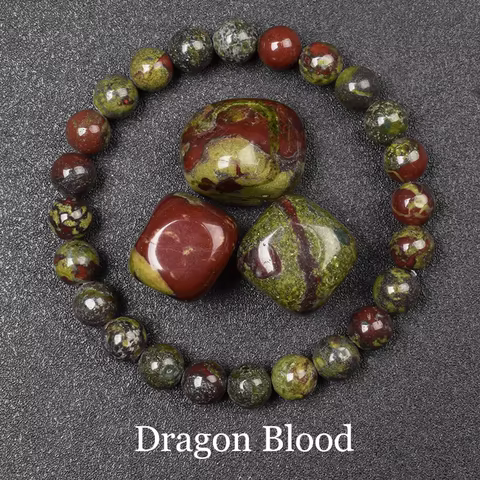 Natural Dragon Blood Stone Bracelet Made of Real Natural Stones Beads Bracelets Gems Jewelry Women Men Genuine Bloodstone Jasper 8 best sales dragon blood stone - №7