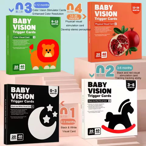 Baby Montessori Toys Black White Flash Cards High Contrast Visual Stimulation Colour Cards Early Education Toys For Nerborns 10 best sales flash magic - №1