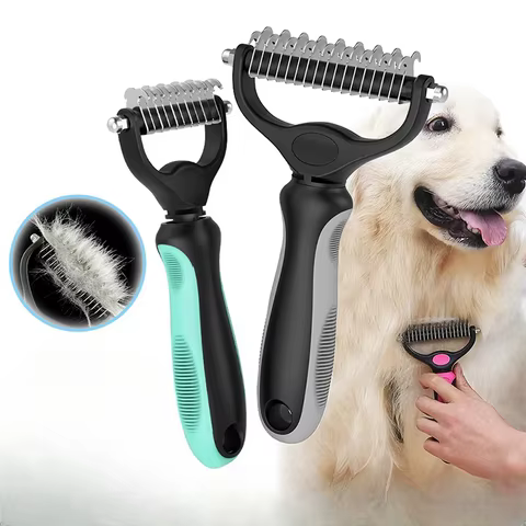 Dog Cat Hair Removal Comb Pet Long Hair Short Hair Pet Grooming Care Brush Trimming Dematting Brush Dog Pet Grooming Equipment 8 best sales maltese dog accessories - №8