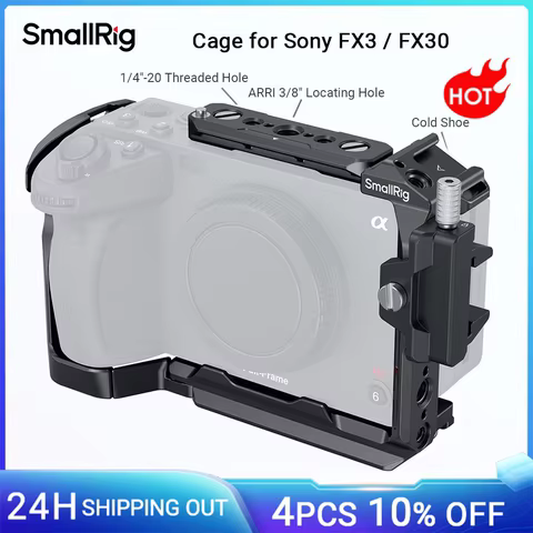 SmallRig Cage for Sony FX30 / FX3 Camera Cage Rig Kit With Cable Clamp Cold Shoe NATO Rail Accessories for Mic Light 4183 10 best sales cage fx3 - №4