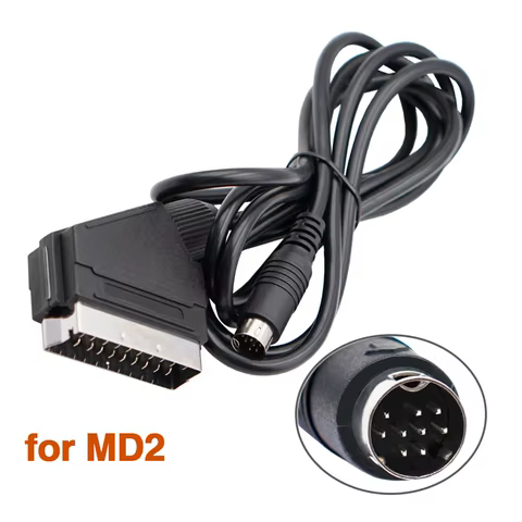 1.8m RGB Scart Cable For PS2/PS1/PS3/SEGA Mega Drive1/MD2/DC Dreamcast/Saturn/XBOX/XBOX 360 Retro Video Game Consoels 8 best sales scart - №1