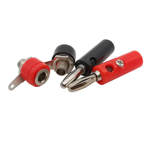 10Pairs 4mm Banana Male Plug + Female Socket Connector Screw Terminal Binding Post Audio Speaker Adapter Black Red 10 best sales banana hifi - №9