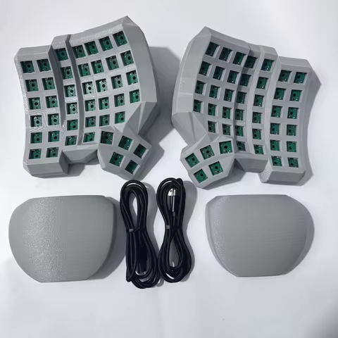 Dactyl Manuform Split Keyboard Kit Hotswap Wired Single-mode Plam Rest Custom 6x7 Curved Split Keyboard Vial TypeC Teclado Gamer 12 best sales dactyl - №4
