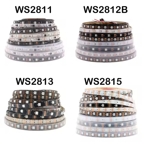 WS2812B WS2811 WS2813 WS2815 5050 RGBIC Smart LED Strip WS2812 Individually Addressable IC 30/60/144Pixels/Leds/m Light DC5V/12V 10 best sales t30 dreame - №2