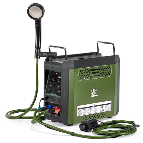 KEMIMOTO Portable Shower Butane Water Heater with Pump 20,500 BTU 4000mAh Rechargeable Battery LCD For Outdoor Camping Hunting 10 best sales air conditioner btu - №7