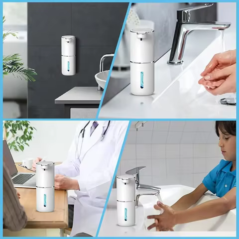 Automatic Soap Dispenser Touchless Foaming Soap Dispenser 380ml USB Rechargeable Electric 4 Level Adjustable Foam Soap Dispenser 8 best sales soap maker - №5
