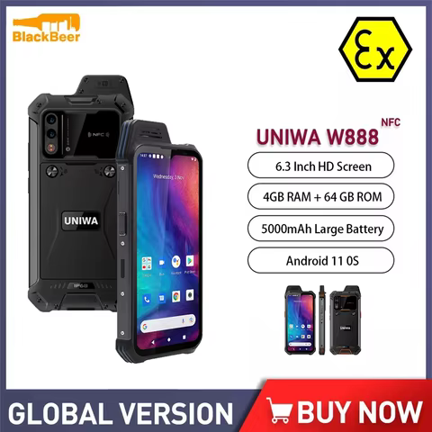 UNIWA W888 ATEX Explosion IP68 Walkie Talkie Smartphone Andriod 11 4GB 64GB Octa Core Mobile Phone 6.3 12 best sales vkworld phones - №8