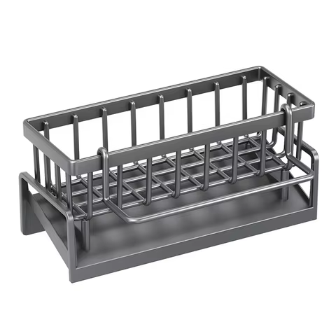 Kitchen Sink Drain Rack Organizer Plastic Self-draining Sink Shelf Soap Sponge Holder Dishcloth Towel Rack filter basket 12 best sales house kitchen - №6