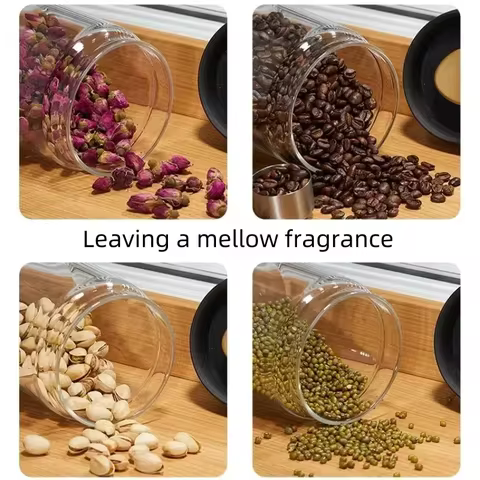 Coffee Jar Manual Vacuum Moisture Proproof Storage Jar Kitchen High Borosilicate Glass Tea Jar Coffee Bean Storage Sealed Jar 8 best sales stainless steel espresso cup - №1