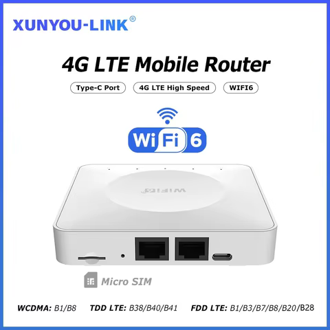 XUNYOU-LINK 4G LTE WiFi Router WiFi 6 300Mpbs 4G Modem Support 32 Device Typc-C Interface Wireless Pocket Router Mobile Hotspot 8 best sales 4g router with rj11 - №7
