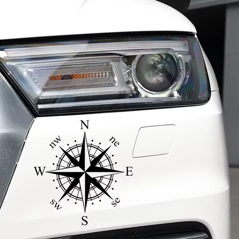 Car Sticker NSWE Compass Creative Personality Decals Art Design Auto Motorcycles Exterior Accessories For Truck Decoration RV 6 best sales dakar sticker - №1