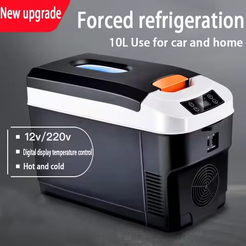 10L Car Refrigerator Mini Fridge Vehicle And Home Use Dormitory Truck Cold And Hot Dual-Use Temperature Control Digital Display 10 best sales small fridge freezer - №8
