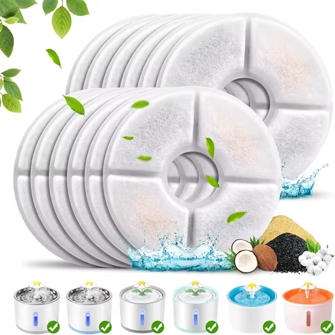 OYES Filters for Cat Water Fountain Filters 4/8 Pack Replacement Filter Multi-Filtration System Activated Carbon Filter 8 best sales water fountain for cats - №4