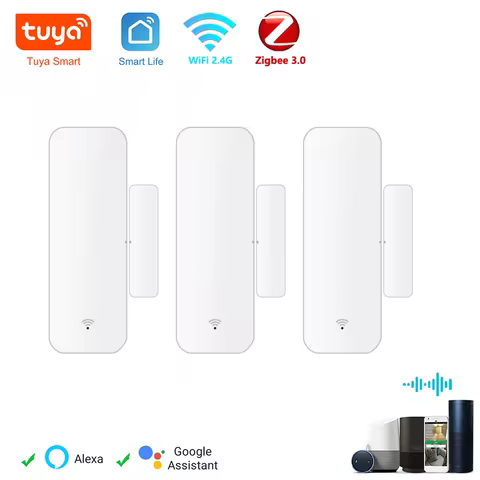 Tuya WiFi Zigbee Door Sensor Contact Sensor Open Closed Detector Smart Home Alarm Security Protection Work with Aleax Smart Life 10 best sales sensor smart - №9