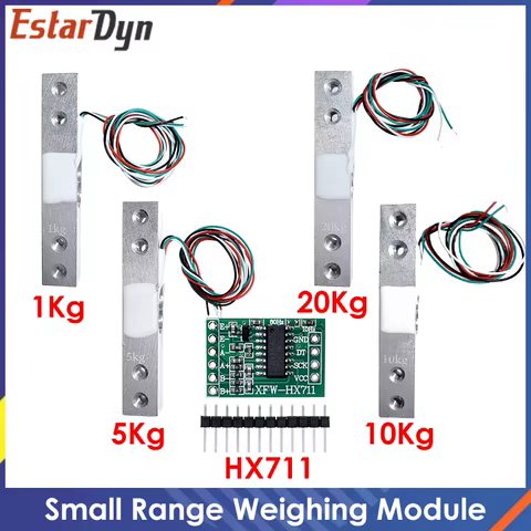 Load Cell 1KG 2KG 5KG 10KG 20KG HX711 AD Module Weight Sensor Electronic Scale Aluminum Alloy Weighing Pressure Sensor 10 best sales load cells - №1