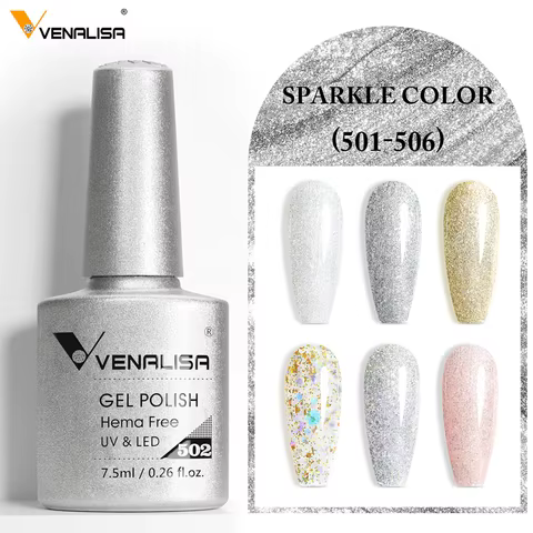 Venalisa HEMA FREE Nail Gel Polish Glitter Gorgeous Full Coverage Soak Off UV LED French Nail Jelly Pink Nude Collection 7.5ml 12 best sales vanelisa gel polish - №2