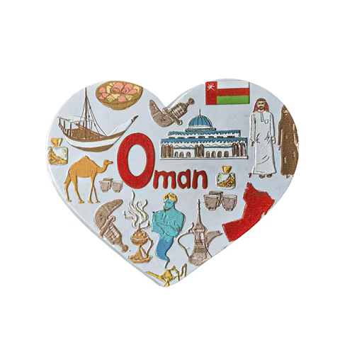 Oman 3D Heart-shaped Fridge Magnet Souvenir Gift,Resin Handmade Oman Refrigerator Magnet Home Decoration Collection 12 best sales oman air - №8