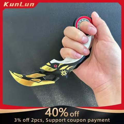 17cm Valorant Championships 2021 Karambit Rotatable All Metal Game Melee Weapon Traning Knife Claw Cosplay Prop Toys Home Decor 10 best sales knife valorant - №4