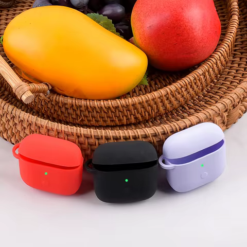 Silicone Case For Xiaomi Redmi Buds 3 Protective Earphone Cover For Redmi Buds 3 Buds3 buzz 3 Cases Headphone Coque With Hook 12 best sales redmi buds 3 case - №6