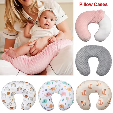 Baby Nursing Pillow Cover Cartoon Breastfeeding Pillow Slipcover Ultra Soft Snug Fits On Newborn Nursing Pillow 6 best sales baby pillow cover - №6