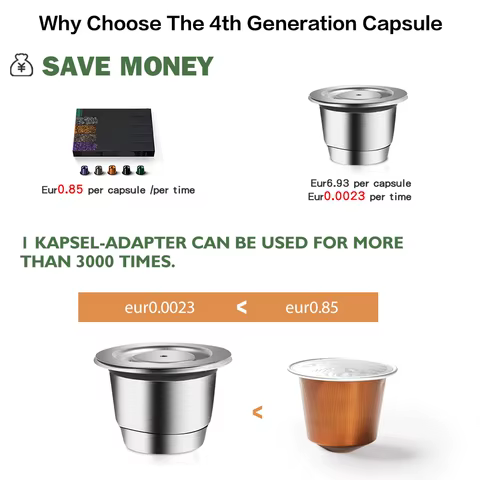 icafilas Coffee Capsule Reusable for Nespresso Cafe Machine Stainless Steel Pod Reutilisable Coffee Filters Eco-Friendly Cup 10 best sales illy - №8