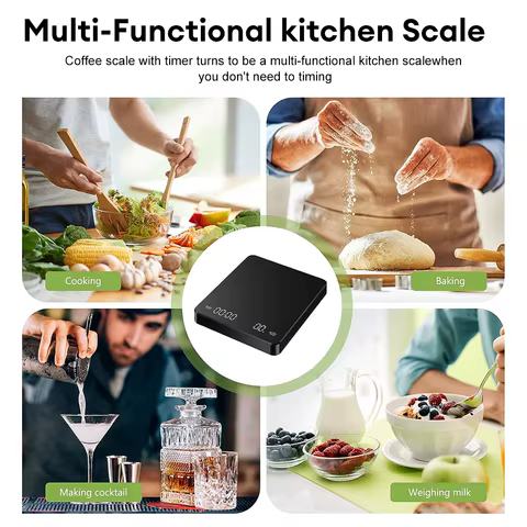 Digital Coffee Scale with Timer LED Screen Espresso USB 3kg Max.Weighing 0.1g High Precision Measures in Oz/ml/g Kitchen Scale 12 best sales house kitchen - №10