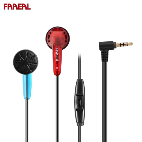 FAAEAL Iris Ancestor Earphone Super Bass 3.5mm Wired Headphone Without/With Microphone Headset Balanced Sound Flat Head Earbuds 10 best sales flat earbuds - №9