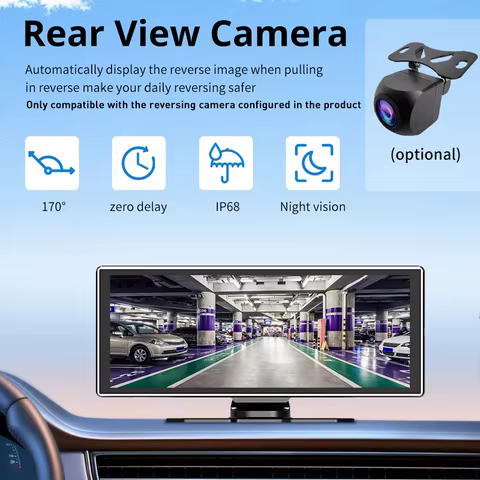 11.26 inch IPS Touch Screen Multimedia Video Player Portable 4K DVR Wireless CarPlay/Android Auto Dual Lens Driving Recorder 8 best sales portable dvd player with screen - №6