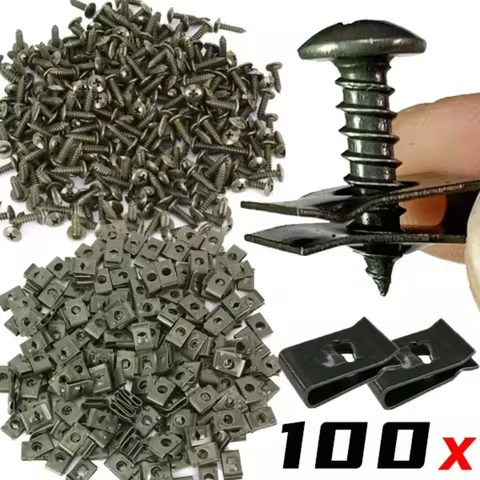 Car Fastener Clip U-Type Metal Screw Clip Tools for Motorcycle Engine Undertray Splash Shield Guard Bumper Screw Car Accessories 8 best sales volkswagen bora toy - №6