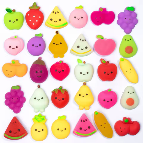 10/30/50 Fruits Mochi Squishy Toys Stress Relief Watermelon Banana Squishies Fruit Squishy Party Favors for Kids Classroom Prize 12 best sales banana toy - №9