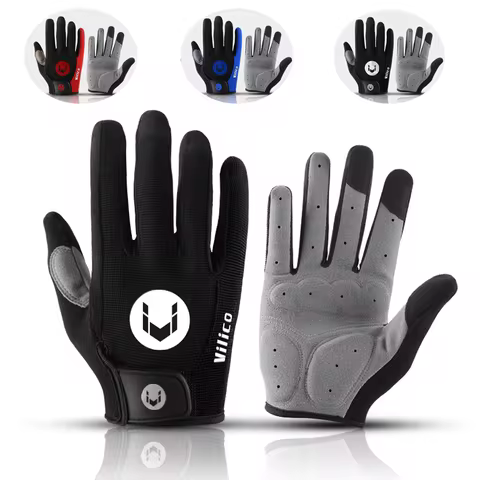 Autumn Winter MTB Cycling Long Finger Gloves Non-Slip Wear Shock Proof Breathable Touch Screen Bicycle Motorbike Gloves Men 10 best sales winter gloves men - №4