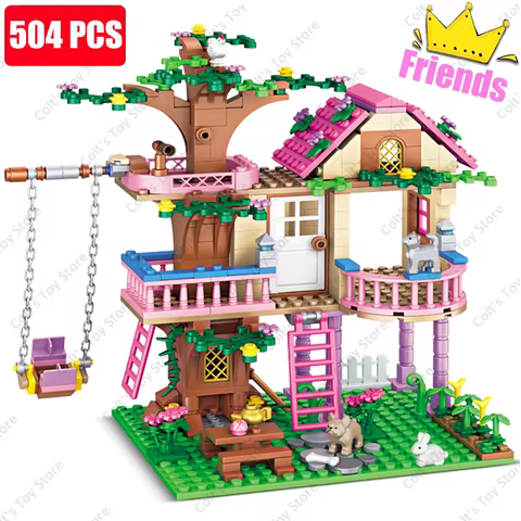 2024 Girls Friendship Tree House Villa Castle Building Blocks Classic Friends Girl's Model Figures Toys For Kids Birthday Gift 12 best sales blocks castle - №9