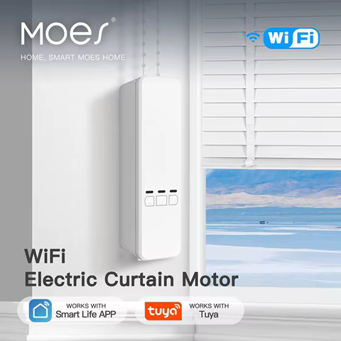 MOES Tuya WiFi Smart Motor Electric Chain Roller Blinds Shade Shutter Drive RF Remote Kit Smart Life App via Alexa/Google 8 best sales roller motor - №4