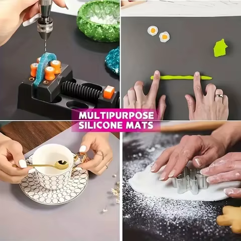 Different Color Large Silicone Mats For Table Mats Kitchen Baking Resin Molds Jewelry Handmade Crafts Decoration 10 best sales silicon resin - №3