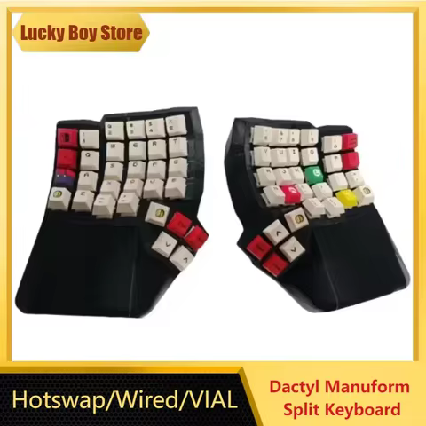Dactyl Manuform Keyboard Thumb 5 Key Version Custom Wired Single-mode Split Keyboards Kit Hot Plug Support Vial Kinesis Keyboard 12 best sales dactyl - №7